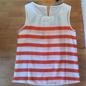 💙4/$20 Talbots Orange and White Sleeveless Top